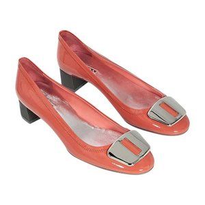 Prada Pink Patent Leather Kitten Heels With Buckle